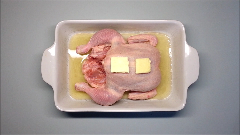 Pečené kuře na másle recept